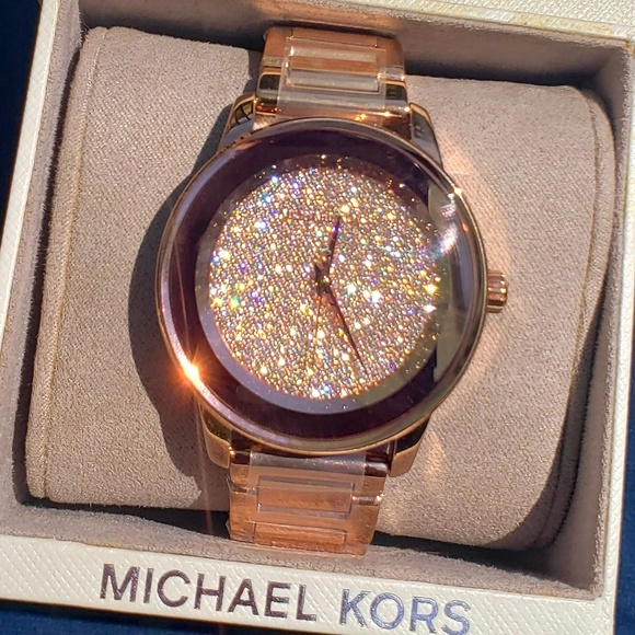 Michael Kors Accessories - Michael Kors Kinley Pave Rose Gold Watch MK6210